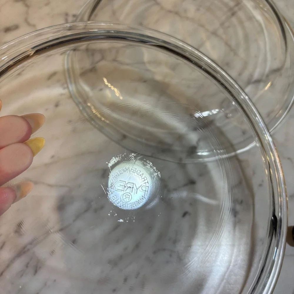 Vintage Pyrex 209 Clear Glass 9 Inch Pie Plates Set of 2 Round Baking Dishes